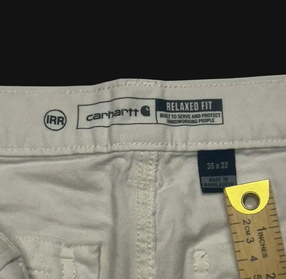 Carhartt Rugged Flex Canvas Double-Front Utility Work Pant Size 35x32 Natural